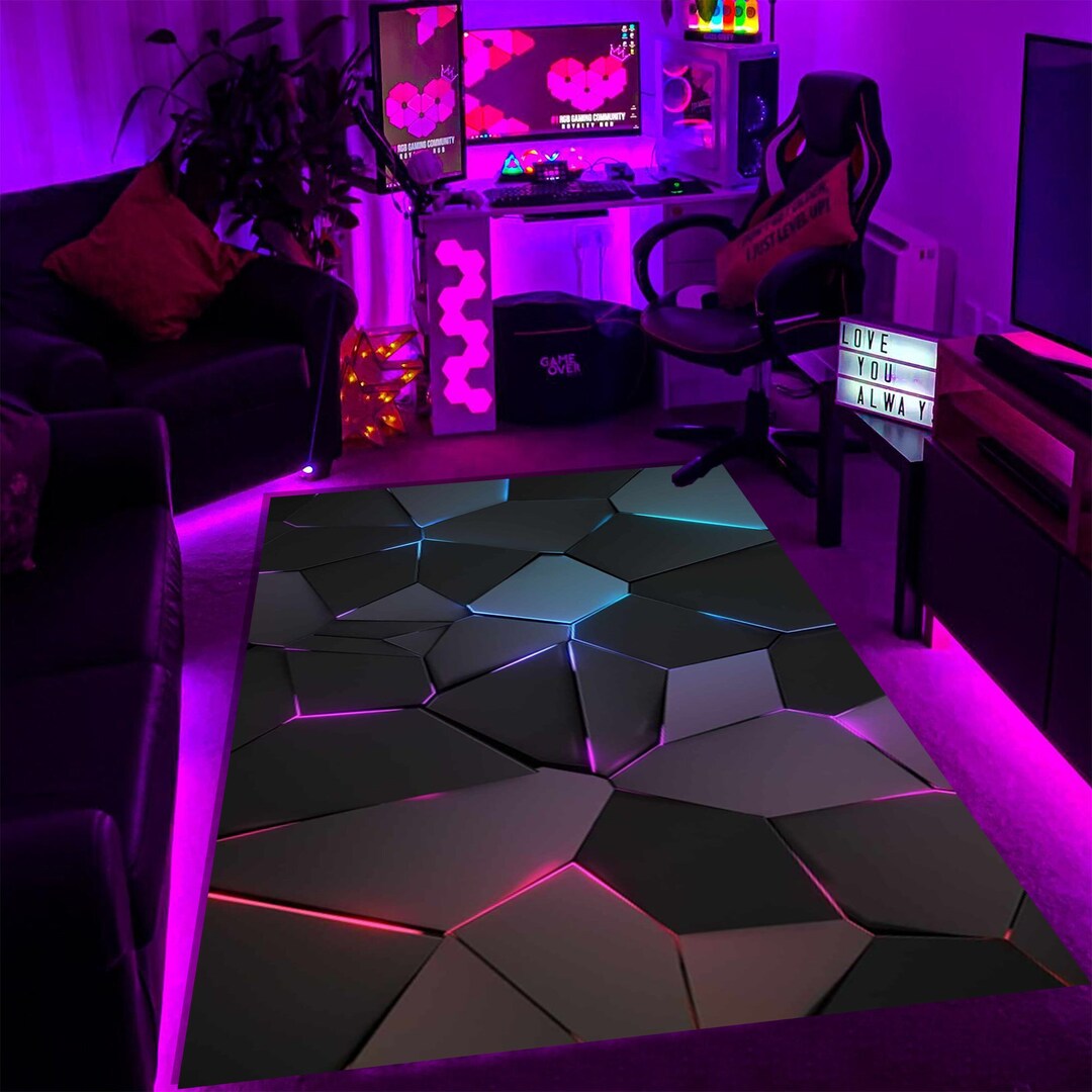 Gamer Rug, Game Rug, Gaming Rug, Play Room Rug, Colorful Rug, Home ...