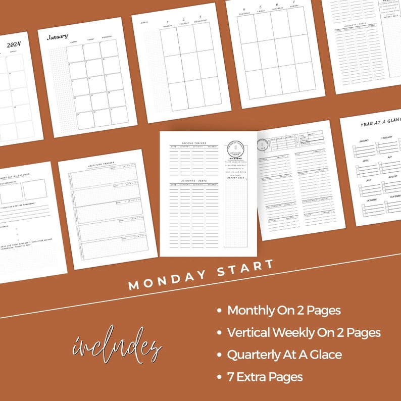 Big Happy Planner 2024 Printable, Weekly Planner, Budget Plan