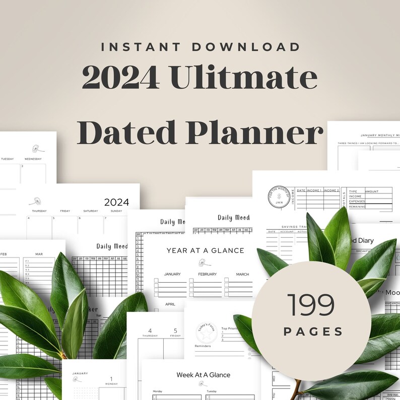 Big Happy Planner 2024 Printable, Weekly Planner, Budget Plan