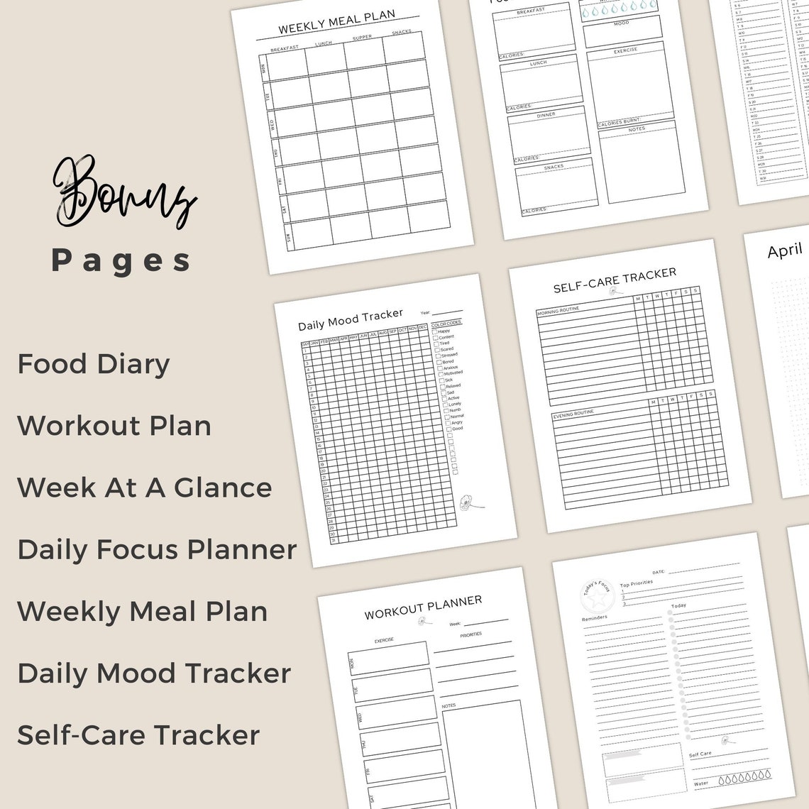 Big Happy Planner 2024 Printable, Weekly Planner, Budget Plan