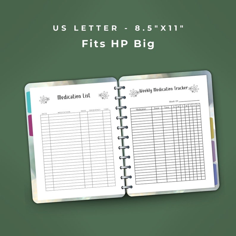 Printable Medical Log Sheets, Printable Medication List and Tracker, Health Trackers, Medication ...