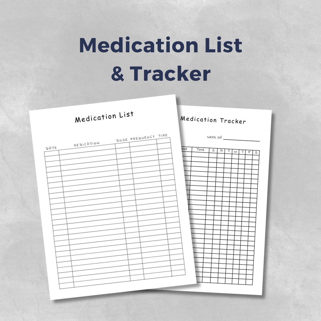 Medical Log Sheets Printable Medication List and Tracker - Etsy UK