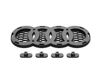 Modulaire badgehouder honingraatgrille voor 273 mm Audi-emblemen – aangepaste inzetstukken en kleuren