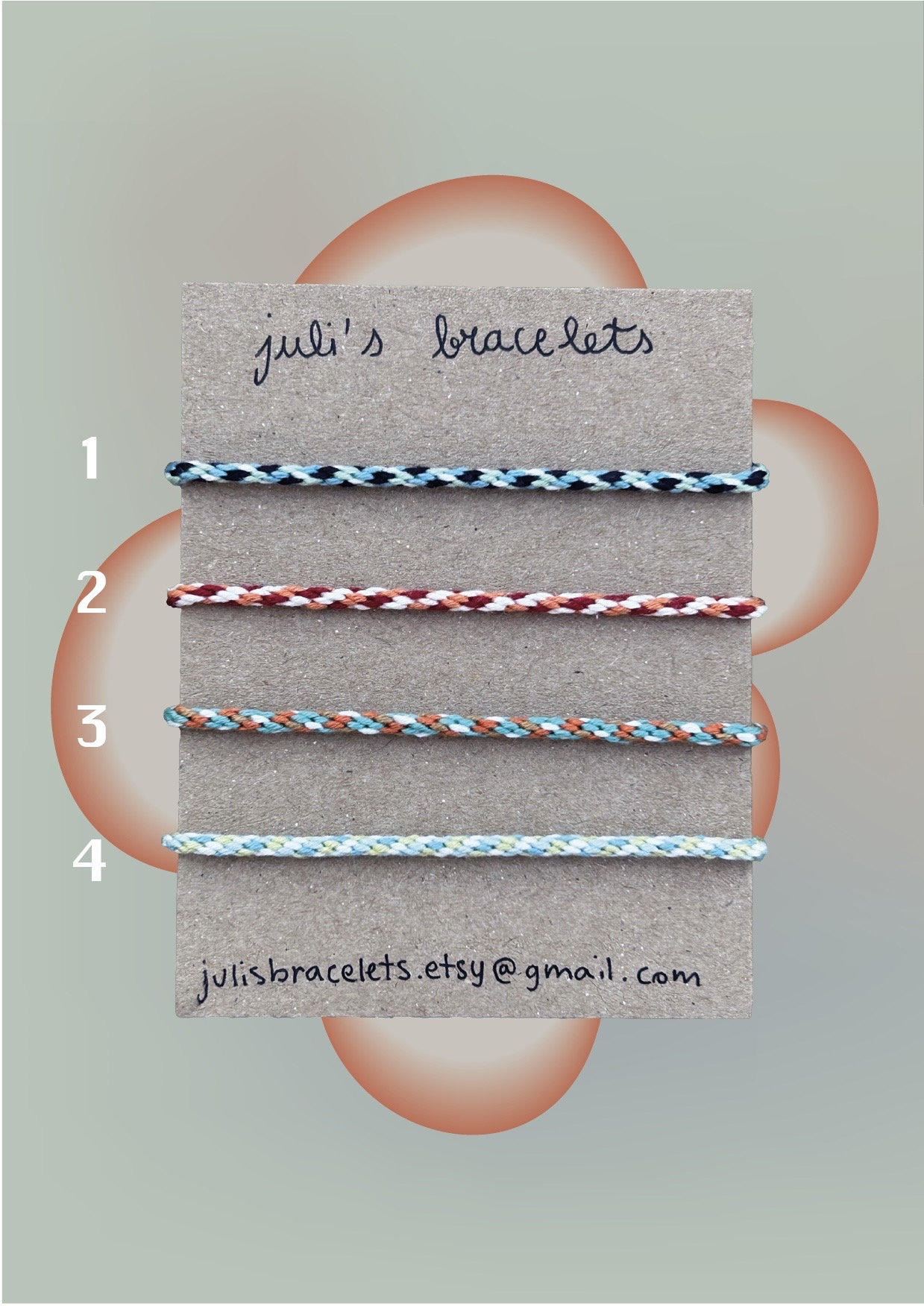 Lot De 4 Bracelets Brésiliens - Motifs Cœur, Fleur, Loup - Fils De Coton Multicolores - Ajustables