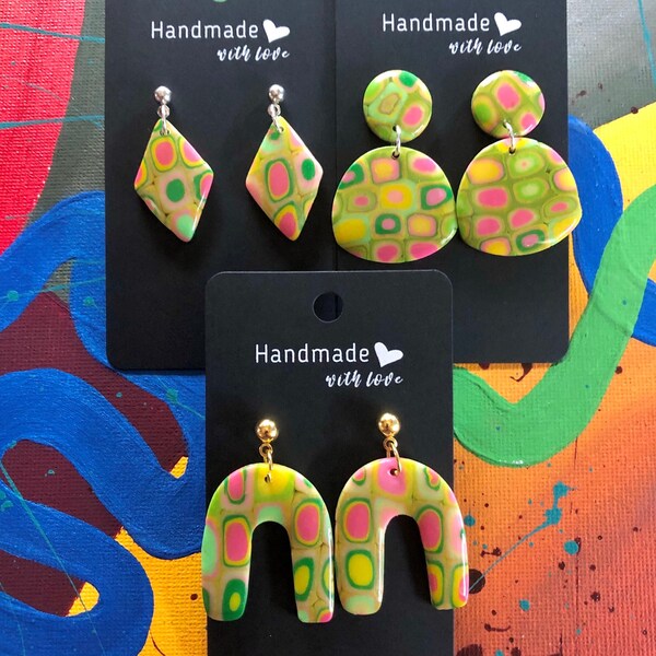 Groovy polymerclay earrings