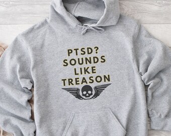 Helldivers 2 PTSD Is Treason Hoodie, Divers 2 Funny Graphic Sweater, Gamer Gift Sweatshirt, Malevelon Creek Apparel