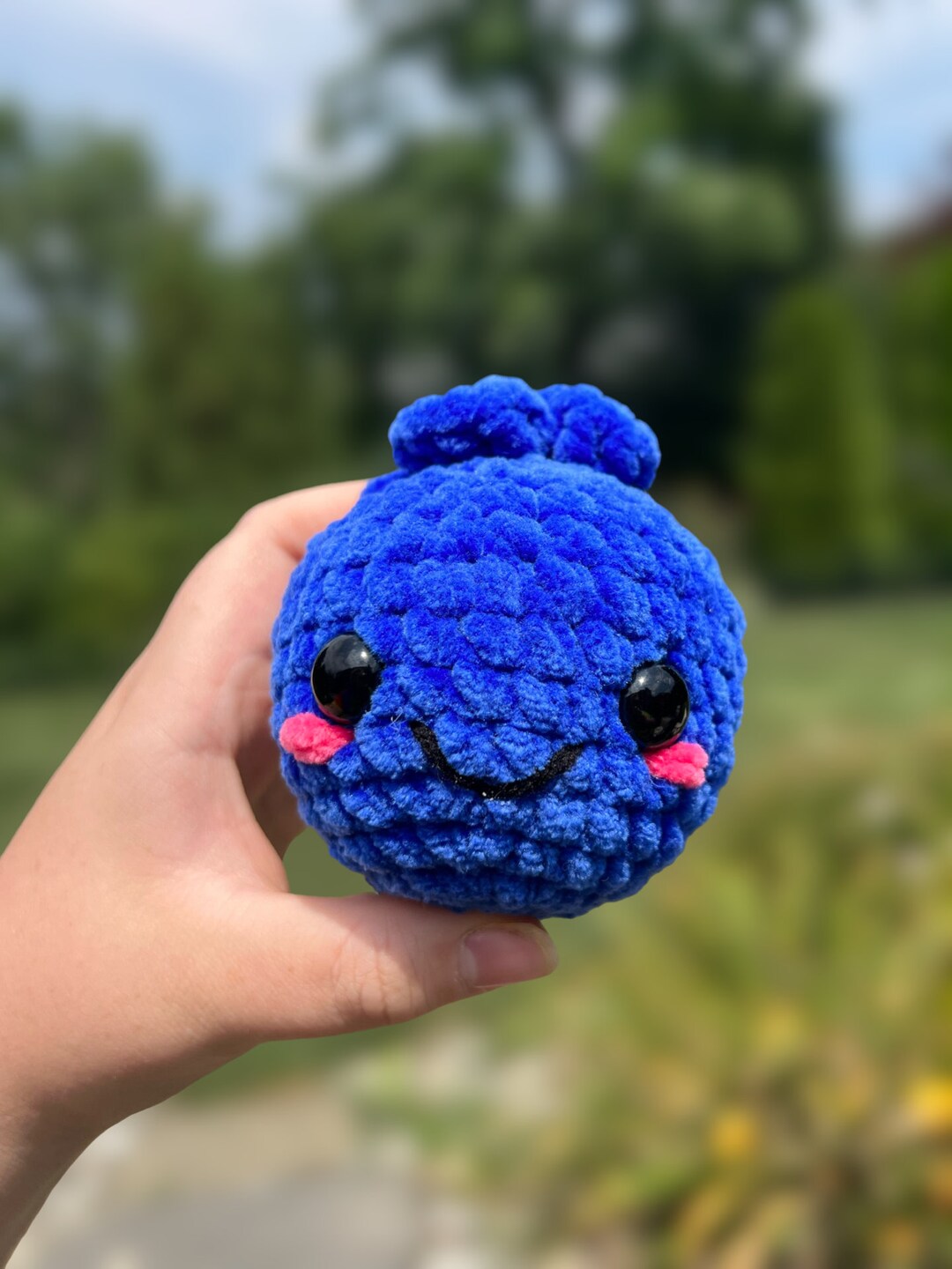 Blueberry Plushie, Amigurumi, Stuffed Animal, Blueberry Toy, Crochet