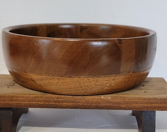 vintage Kustom Kraft solid black walnut wood bowl made in the U.S.A.
