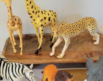 Zoo Animal Figures: Lion, Zebra, Giraffe, Cheetah, Elephant
