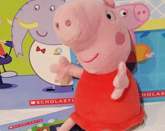 Peppa Pig small plush. 3 paperback Peppa books. Peppa Goes Swimming Peppa and The Big Train Peppa Pig and The Dentist Pre-owned and EuC