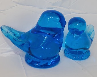 VIntage Bluebird of Happiness hand-crafted by artists Leo Ward and Ron Ray signed EUC Two birds