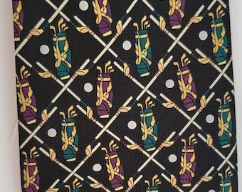 Golf Balls and Clubs Men's Neck Tie A. Rogers Formal Wear Sport Athletic Apparel