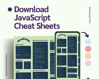 Javascript Quick Reference Poster Computer Programming Cheat Sheet ...