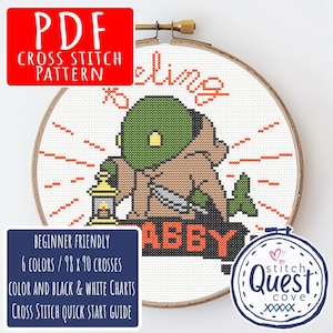 Tonberry - Feeling Stabby Cross Stitch Pattern PDF - 6 DMC colors beginners guide small FFXIV final fantasy 14 funny gift - digital download