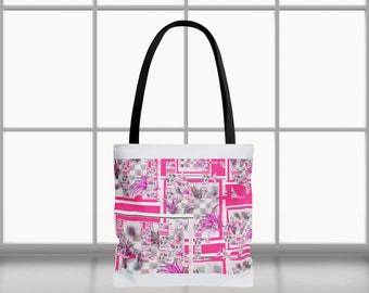 Tote Bag | LIKES Quote | Chessboard Plant Photography | Bright Pink | 3 Size Options | Trendy Art Tote Bag | Holiday Gift  | AOP