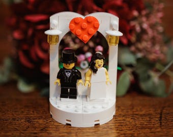 Brick Wedding Topper of Lego® | Cake Decoration | Bride and Groom Cake Figures | For Bride and Groom and Engagement | Wedding Favors