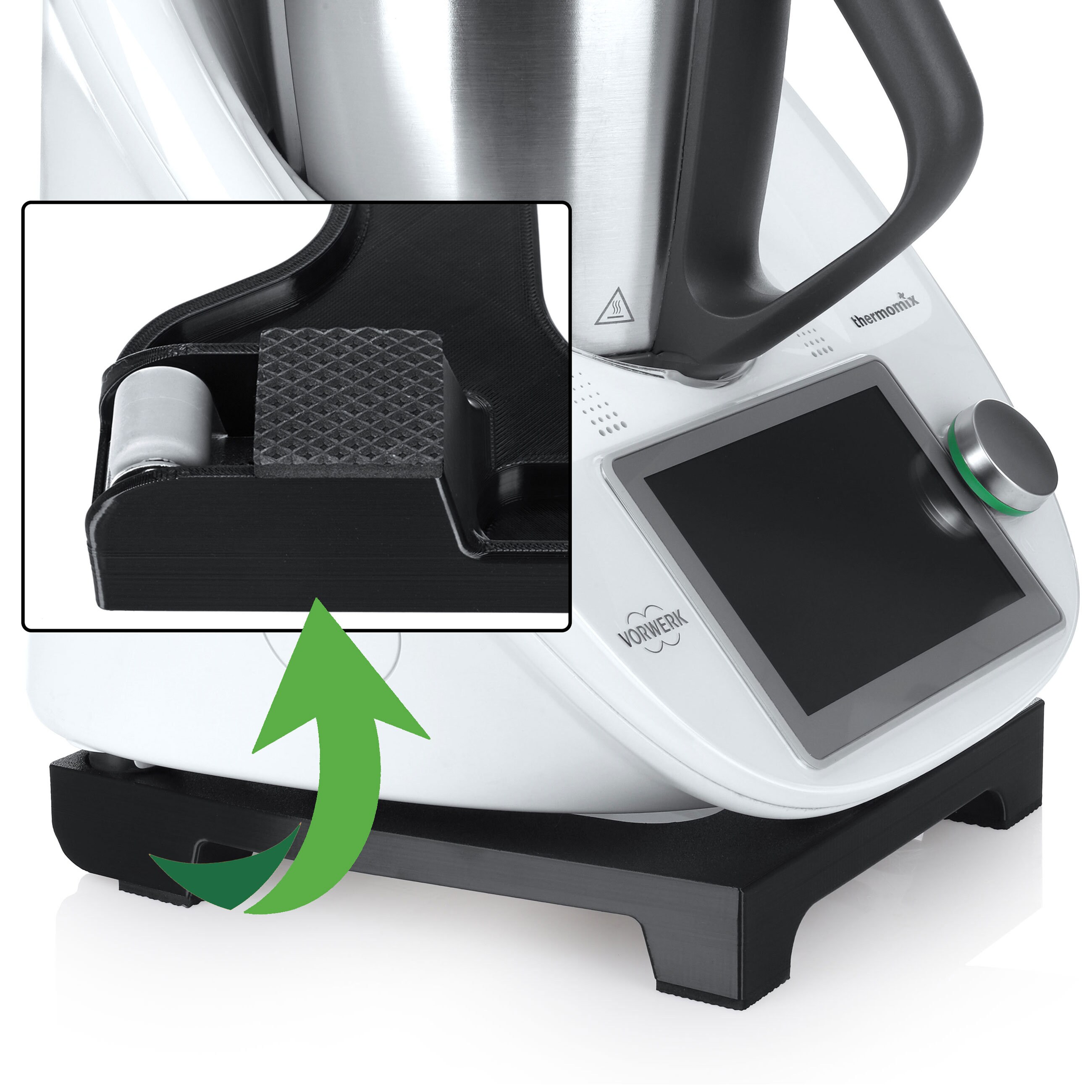 Rolling Thermomix Holder Wheel Stand, Countertop Organizer - Sliding Base I Thermomix Rack for TM6 And TM5 I Versatile Kitchen Essentials