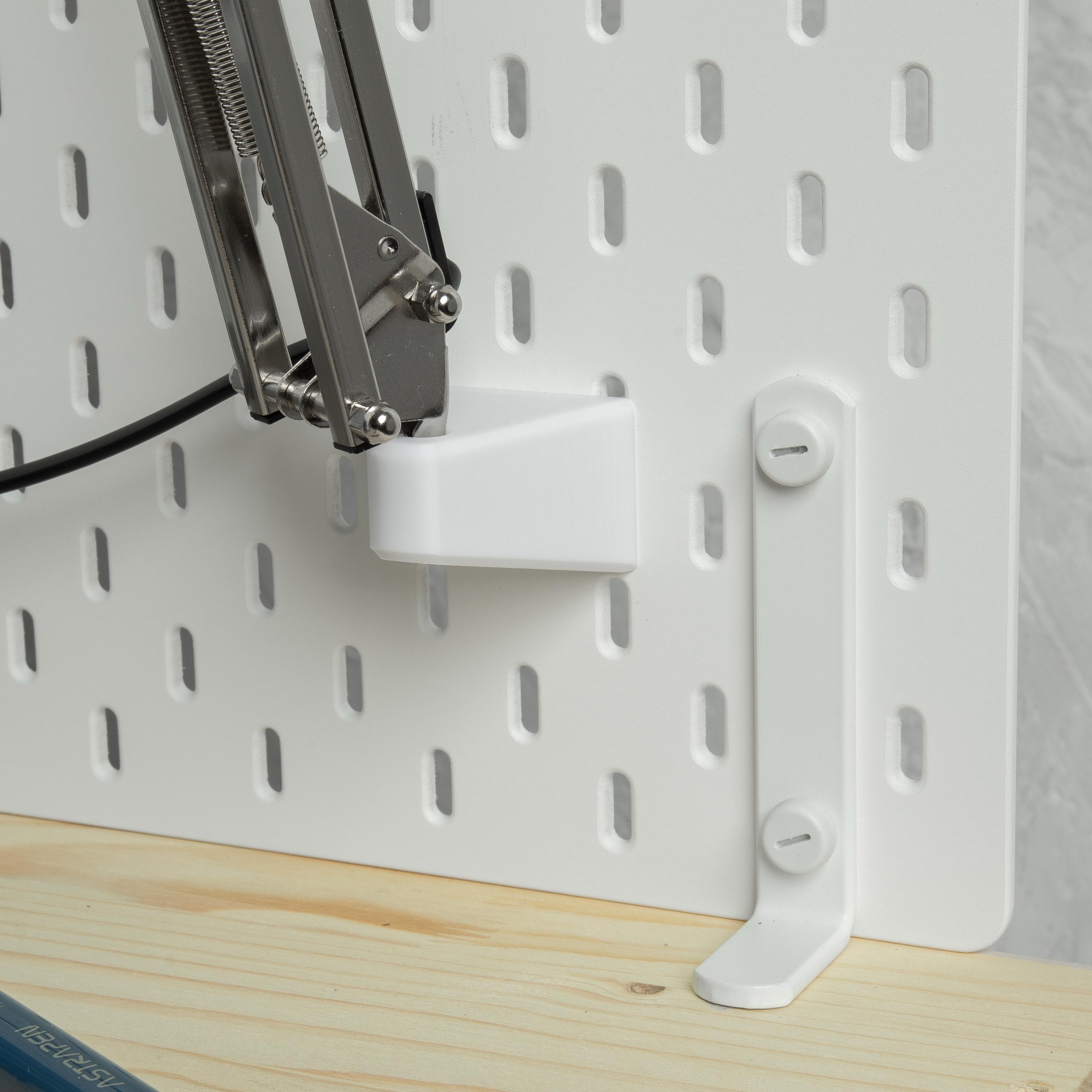 IKEA SKADIS Pegboard - FORSA Lamp Mount - Holder Support