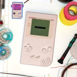 All White Game Boy w/ Backlit IPS Display & Tempered Glass Screen Lens