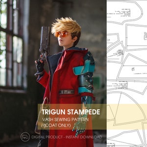 Vash the Stampede Trigun Coat PDF Pattern - Digital Product