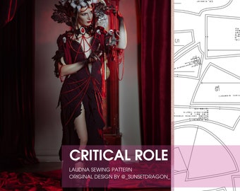 Critical Role Laudna Costume Original Design By Sunset_Dragon Fantasy Costume Pattern  Gothic Dress PDF Pattern - Digital Product