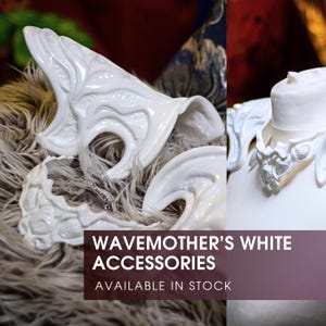 Wavemother&#39;s White Fantasy Baldur&#39;s Gate 3 Cosplay Accessories Pre Made Kit - Custom Made