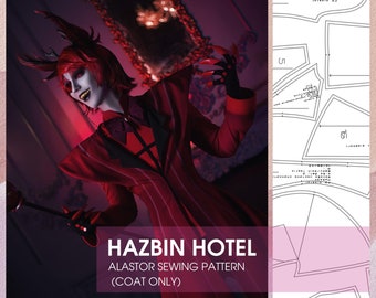 Hazbin Hotel Alastor Radio Demon PDF Cosplay motif manteau uniquement - produit numérique