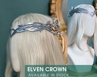 Corona de fantasía, corona élfica, corona dorada plateada, corona gótica, corona de hadas, cosplay de Renfaire - Hecho a medida / Disponible
