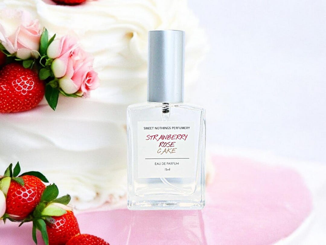 Strawberry Rose Cake Perfume: Gourmand Sweet Scent (15ml)