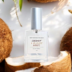 Coconut & Blonde Woods Perfume- Coconut Perfume, 15ml Size, Summer Perfume, Gift Ideas, Handmade Perfume