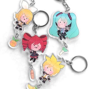 Vocaloid / VSynth - Miku, Rin, Len & Teto Acrylic Keychain