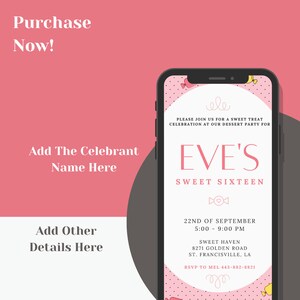 Sophisticated Sweet 16th Party Invites