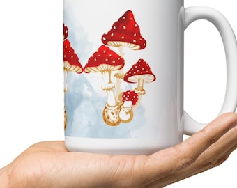 Mushroom Mug | Coffee Cup | Coffee Mug Pottery Handmade | Cottage Core Aesthetic | Coffee Cup for Dad | Coffee Cup for Mom |