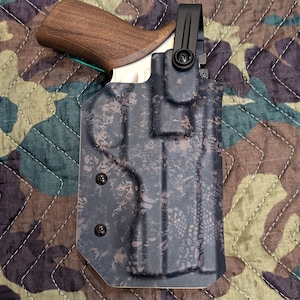 Funda Kydex estilo Taco Chiappa Rhino 40DS OWB con retención de capucha de nivel 2.