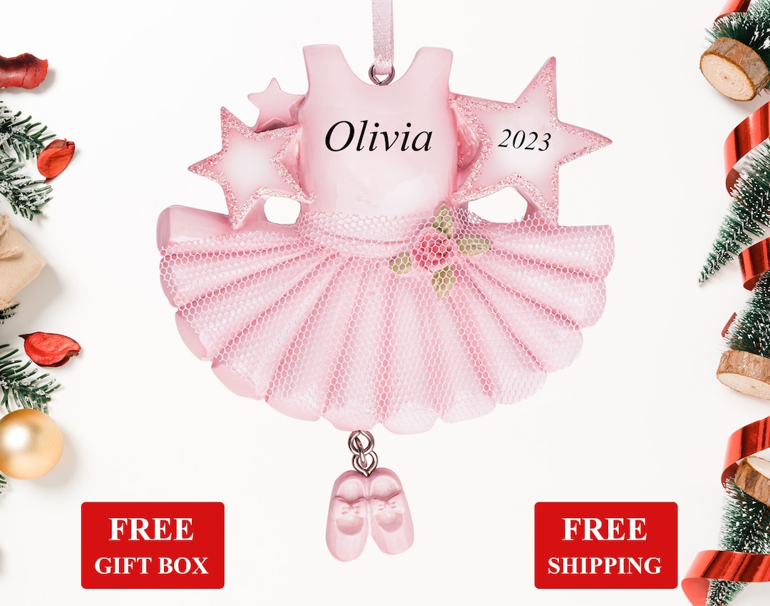 Personalized Ballerina Ornament 2024, Ballerina Dancer Dress With