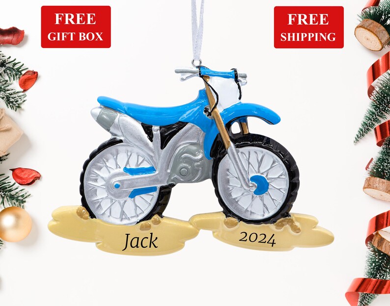 Dirt Bike Personalized Christmas Ornament 2024, Motocross Race Sport