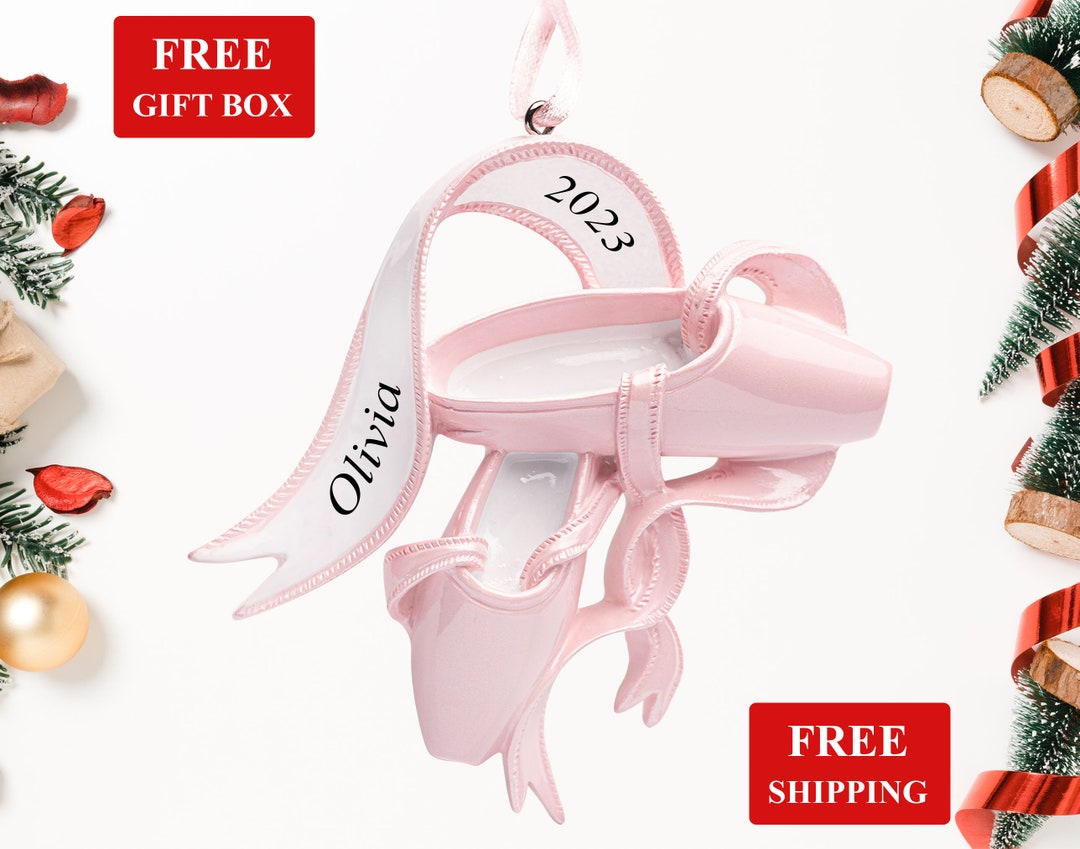 Personalized Ballet Ornament 2023, Ballerina Dancer Pointe Shoes