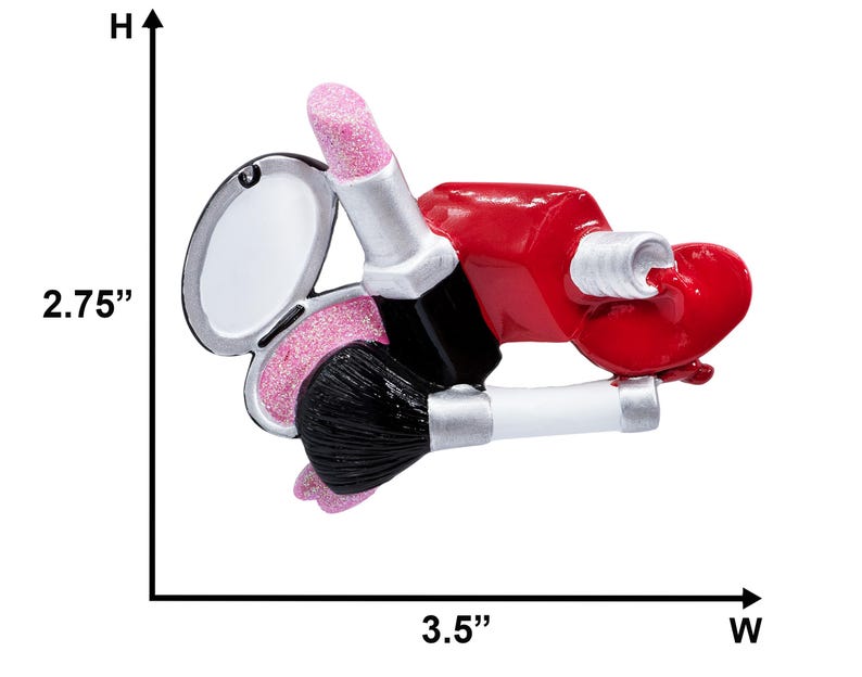 Personalized Makeup Tools Ornament 2024, Lipstick Nail Polish & Brush