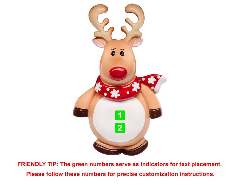 Reindeer Christmas Ornament 2024, Personalized Deer Xmas Tree Ornament