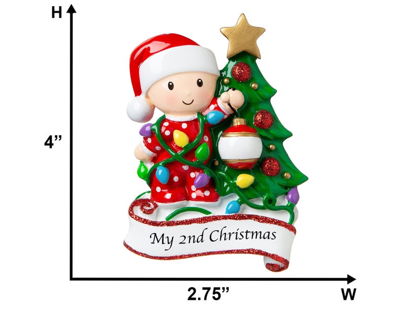 Baby's Second Christmas Ornament 2024, Baby Girl & Boy Personalized