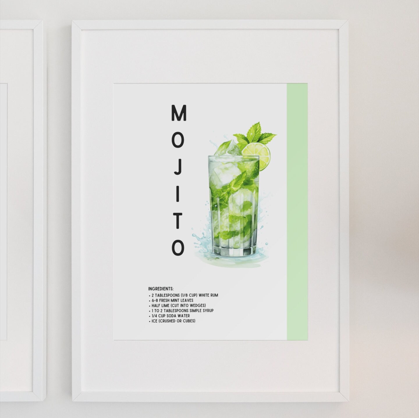 Classic Mojito Cocktail Poster PRINTABLE Mojito Poster - Etsy