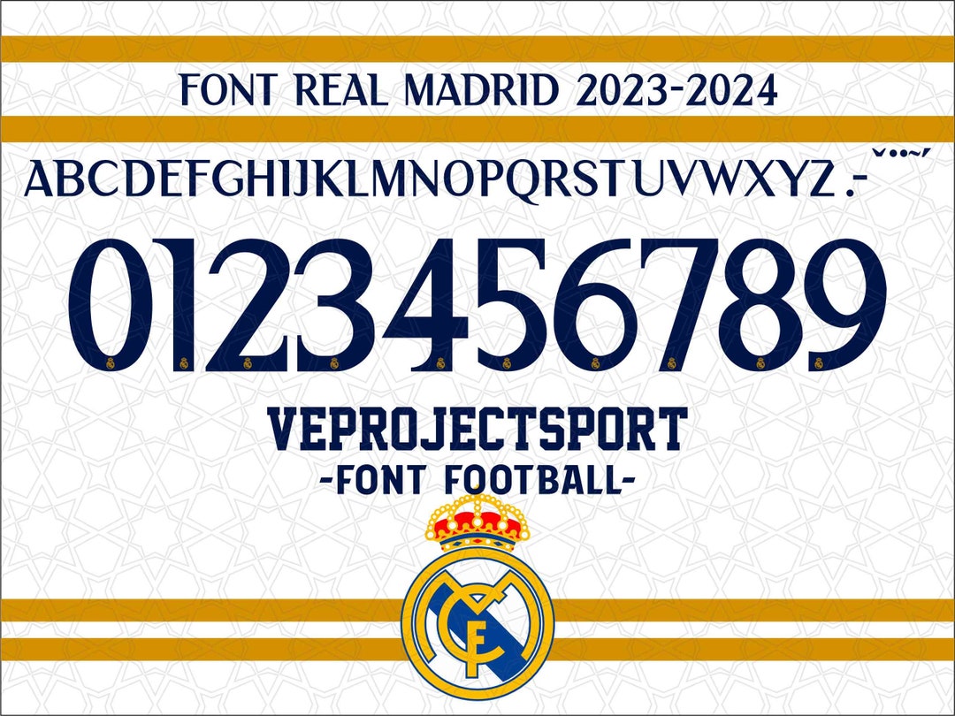 Font Jersey Real Madrid 2023-2024 Vector File AI CDR EPS - Etsy