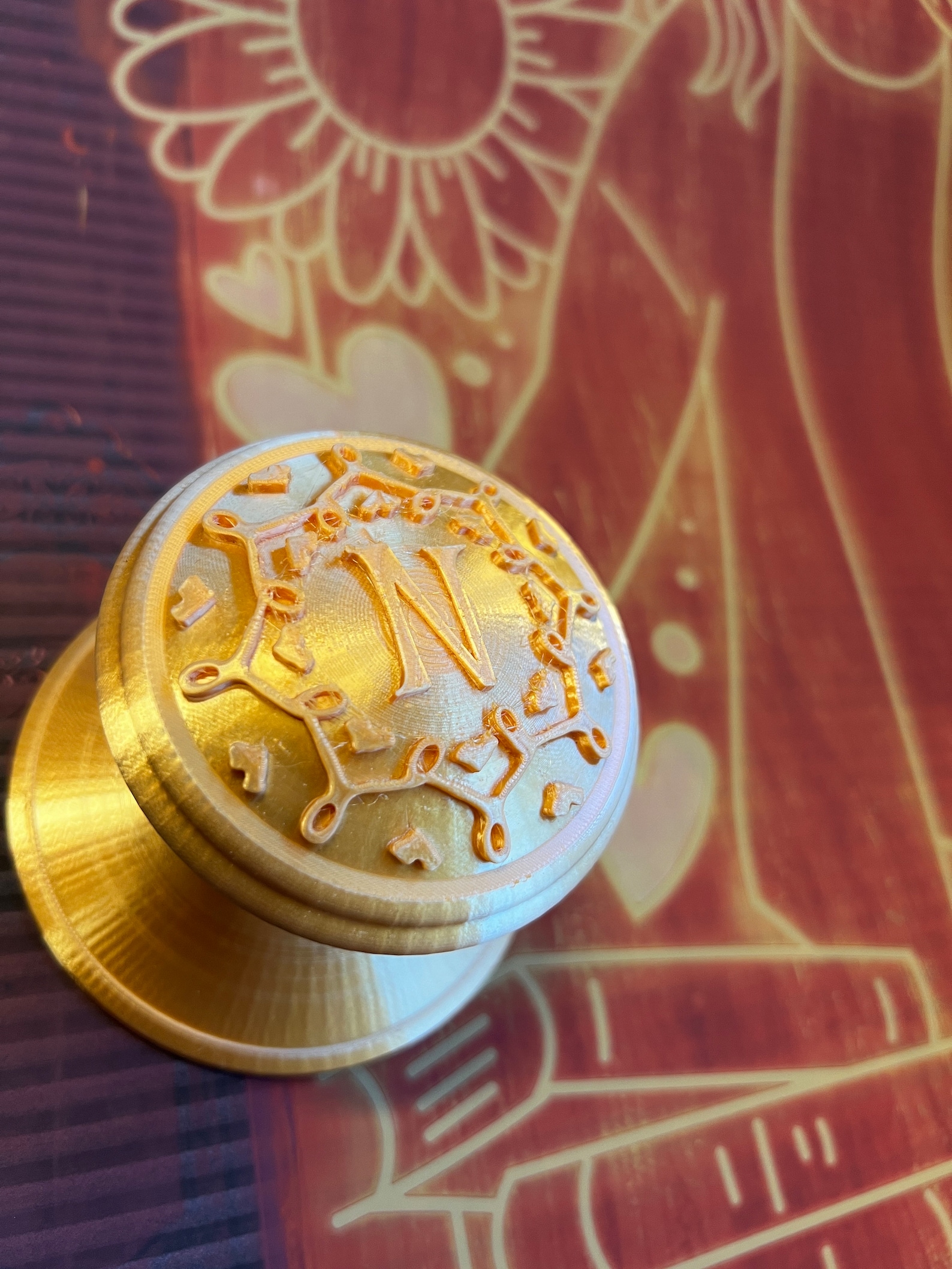 Encantoinspired Door Knob Prop 3D Printed Golden Knob Childrens Fantasy Room Decor Magical Door