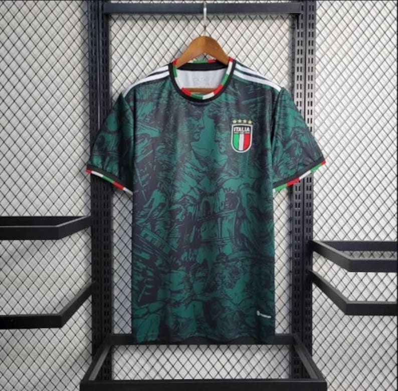 Kit concept Green Italy Nom et numéro gratuits Maillot de foot Italie Livraison en 2 semaines Coupe du monde Euros image 1