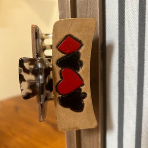 Tooled Leather Claw Clip