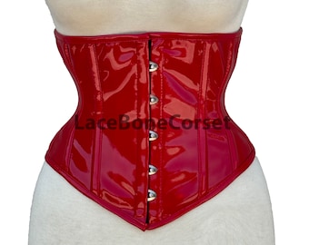 Heavy Duty Underbust Women's Waist Trainer PVC Double Steel Boned Shaper Corset