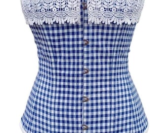 Heavy dutty Overbust Steel Boned Waist Trainer Closure Corset Steampunk Gothic Bustier Corset