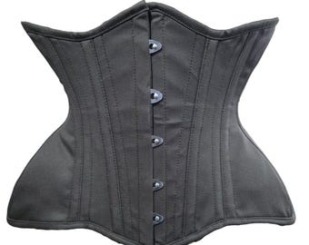Heavy Duty Double Steel Boned Underbust Waist Trainer Twill Cotton Corset
