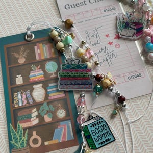 Book Girly Junk Journal Charm/Bookmark