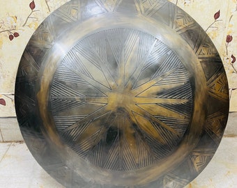 Wonder Women Antique Brass Finish Shield: Larp Medieval Iron Shield